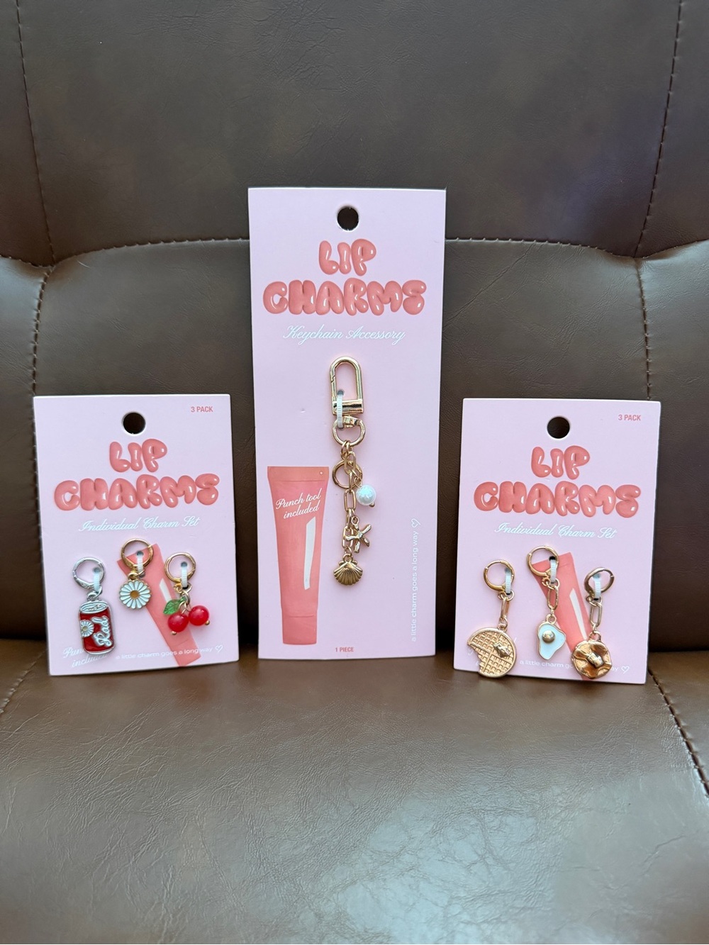 NEW Studio Art/Fact Lip Charms Keychain + 6 Charms Target Set of 3